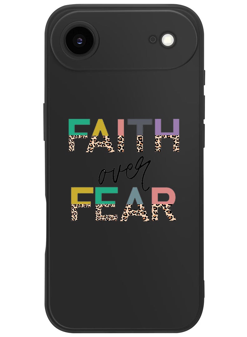 Theodor Protective Slim Fit Case Liquid Silicone Cover with Full Body Protection Anti-Scratch Shockproof Case For Apple iPhone 17 Air (Black) Faith over fear - Image 1