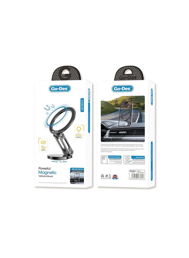 GO-DES Go Des -HD919  Rotating Magnetic Stand Car Phone Holder - Image 1
