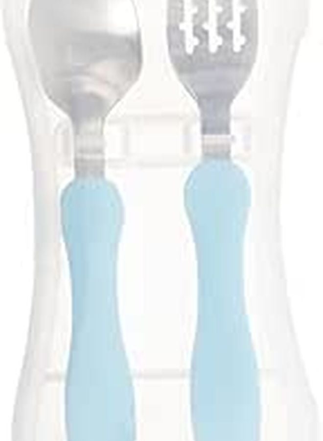 Self Feeding Training Fork And Spoon Set With Storage Box For Toddlers Easy Carry - Image 1