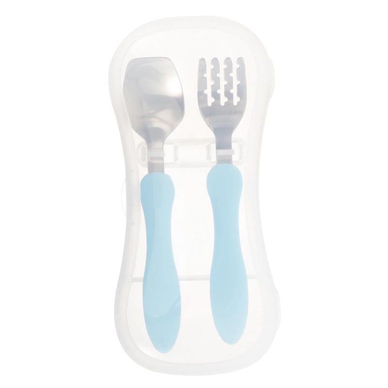 Self Feeding Training Fork And Spoon Set With Storage Box For Toddlers Easy Carry - Image 2