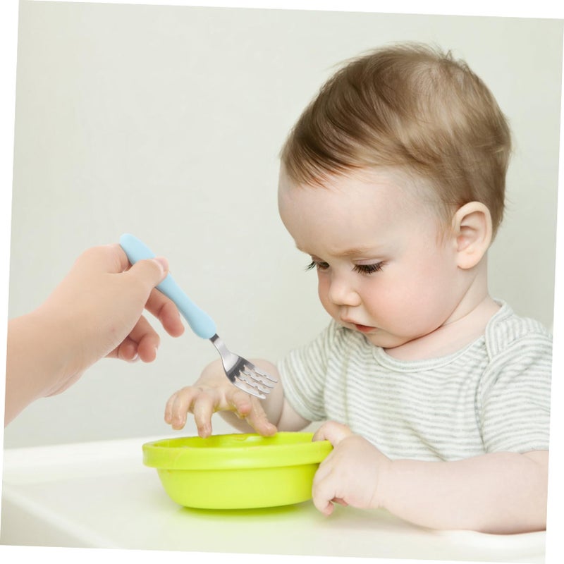 Self Feeding Training Fork And Spoon Set With Storage Box For Toddlers Easy Carry - Image 4