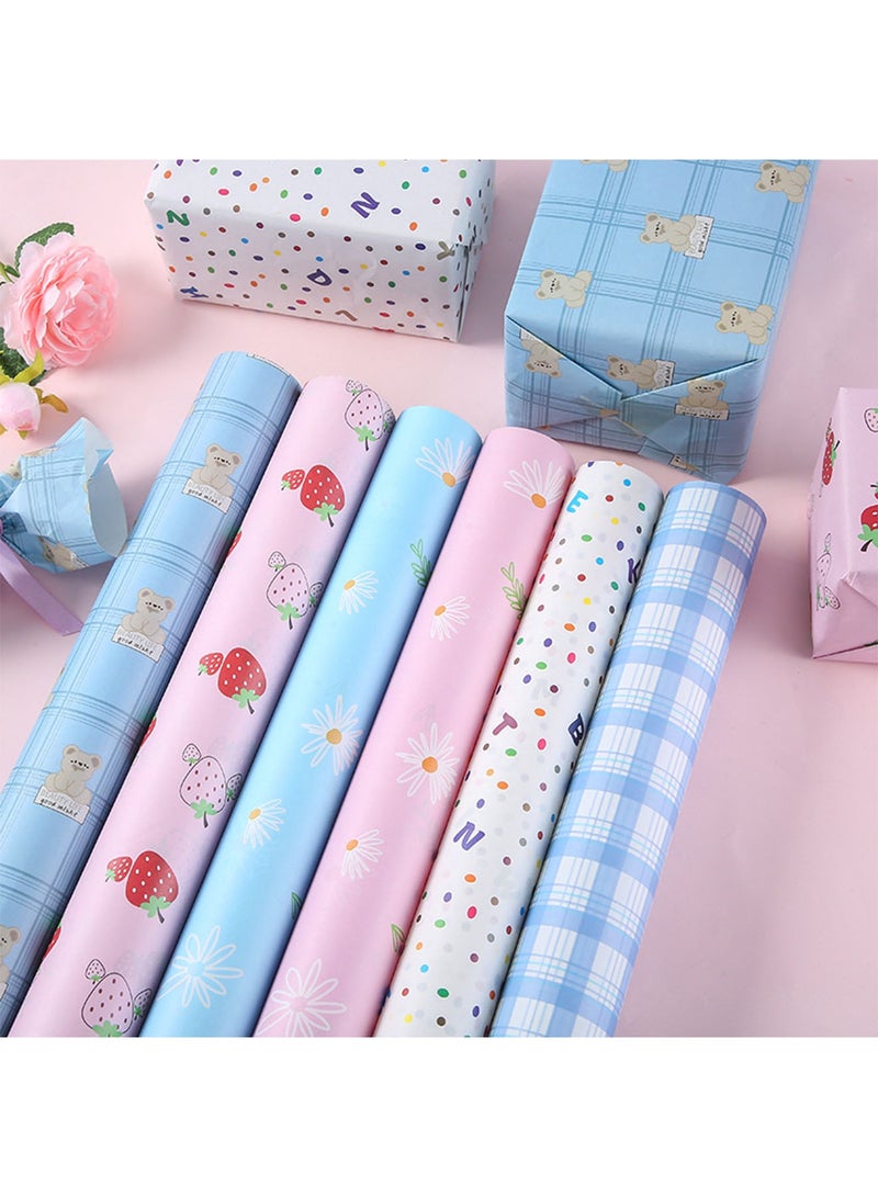 6 Sheets Gift Wrapping Paper Set Box Wrap for Her Him Women Men Gifts Wrapping Best Gifft - Image 1