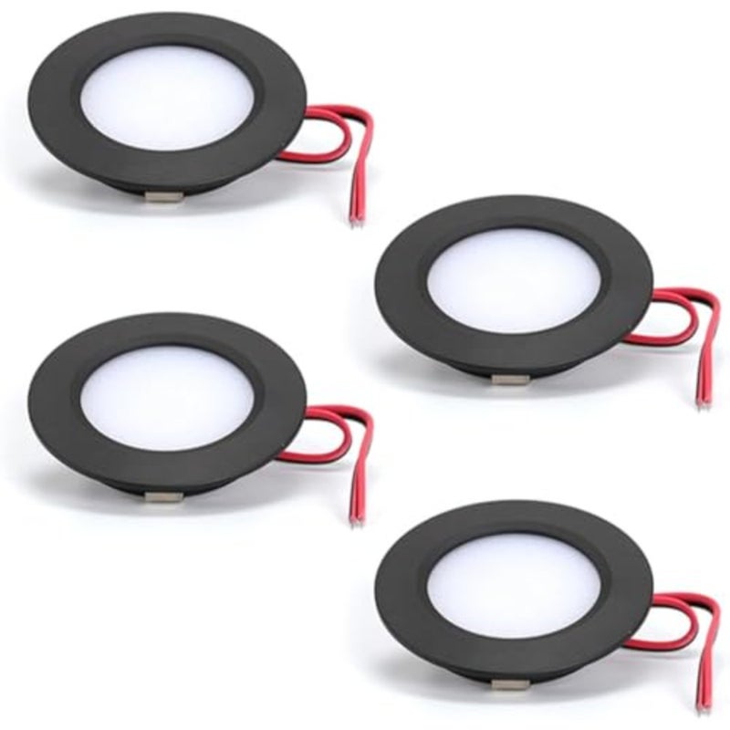 LED Downlights 12V, 3W Ultra-Thin Recessed Ceiling Spot Lights, Dimmable Puck Lights in Warm White 3000K for Camper, RV, Boat, Caravan, Motorhome, Kitchen, Bathroom, Hallway, Indoor Use, 4PCS - Image 1