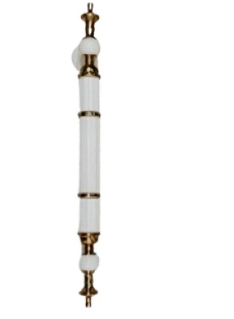 ABBASALI Modern And Stylish Wooden And Glass Door Handles Sets Of 2 Pieces (600MM, WHITE)