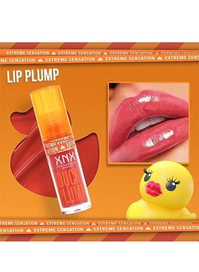 XNX Duck Plump Lip Plumping Lacquer, Fat Lip Oil Lip Glaze, Glitter Shine Primer Lip Clear Plumping Lip Gloss, High Pigment No Sticky Lip Gloss, Lip Plumper Gloss Make Lips Fuller - Image 5
