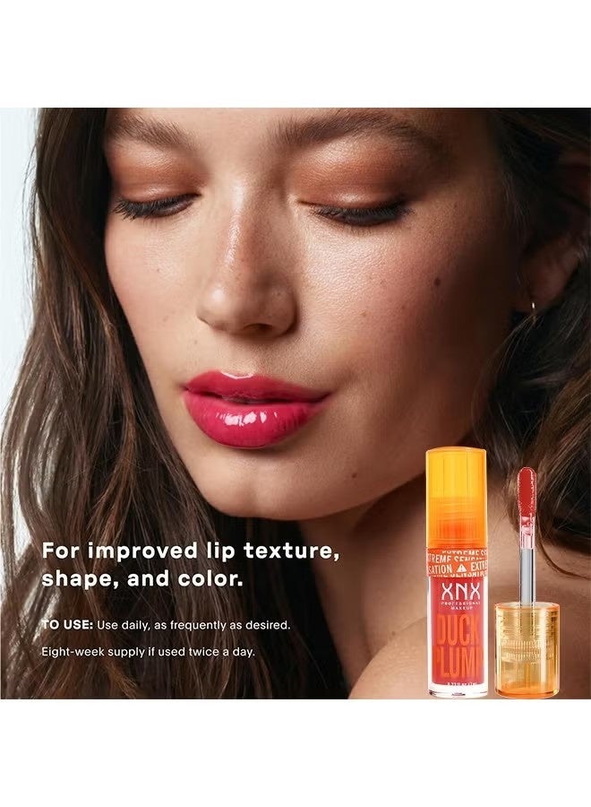 XNX Duck Plump Lip Plumping Lacquer, Fat Lip Oil Lip Glaze, Glitter Shine Primer Lip Clear Plumping Lip Gloss, High Pigment No Sticky Lip Gloss, Lip Plumper Gloss Make Lips Fuller - Image 3