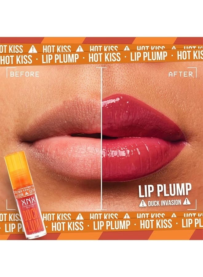 XNX Duck Plump Lip Plumping Lacquer, Fat Lip Oil Lip Glaze, Glitter Shine Primer Lip Clear Plumping Lip Gloss, High Pigment No Sticky Lip Gloss, Lip Plumper Gloss Make Lips Fuller - Image 2