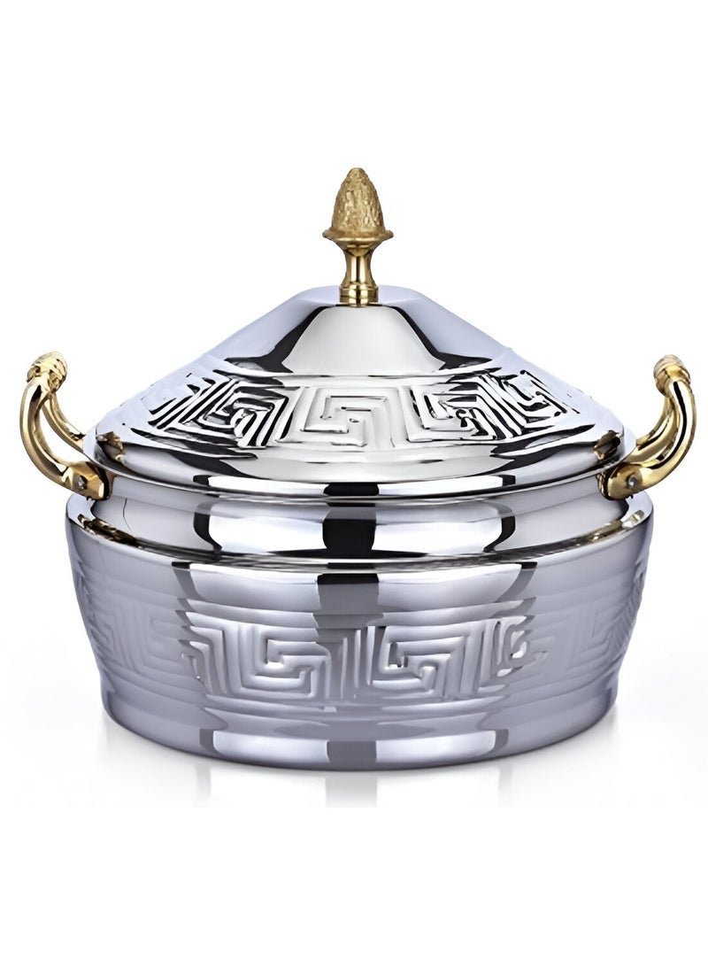 Homemaker Hannah Hotpot 3500ML Silver – Premium 3500ML Silver Hot Pot for Cooking & Serving | Elegant & Spacious Design