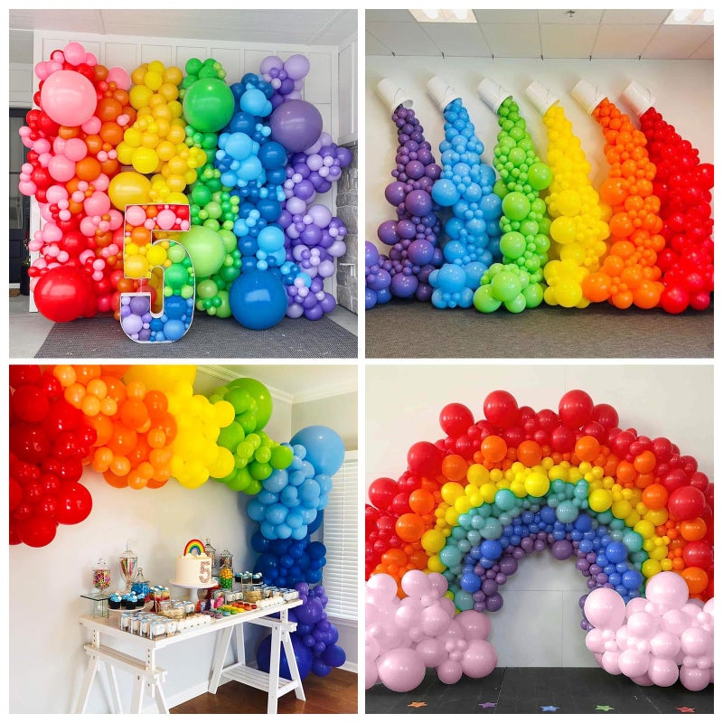 Paeyeq Colorful Balloons Rainbow Assorted Colors Balloons Set 12Inch Red Blue Yellow Green Pink Purple Orange Latex Party Balloon with Multicolor Confetti Balloon for Birthday Carnival Party Decorations - Image 5