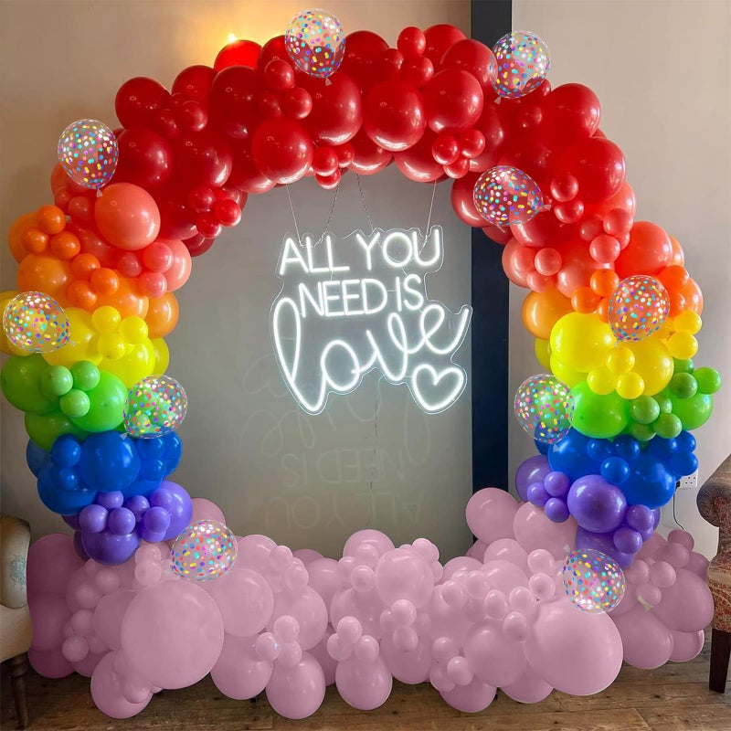 Paeyeq Colorful Balloons Rainbow Assorted Colors Balloons Set 12Inch Red Blue Yellow Green Pink Purple Orange Latex Party Balloon with Multicolor Confetti Balloon for Birthday Carnival Party Decorations - Image 4
