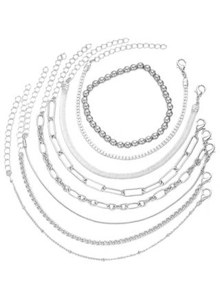 Elegant 8-Piece Silver Bracelet Set for Women – Adjustable & Layered Chain Designs - pzsku/Z6175A6DA0B89EBCCA156Z/45/1749681465/d18bdf5e-243d-4001-b1f1-7b2dbc05b373