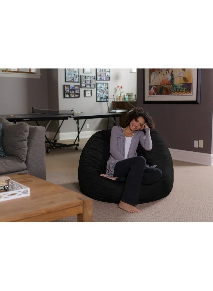 Comfy كيس حبوب فخمة كبير ناعم ورقيق من المخمل الأسود الكلاسيكي مع حشوة من حبوب الفول virgin القابلة للارتداد - Image 2