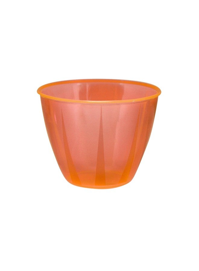 Party Essentials Hard Plastic 24-Ounce Small Serving Bowls, Neon Orange, 6-Count - Image 1