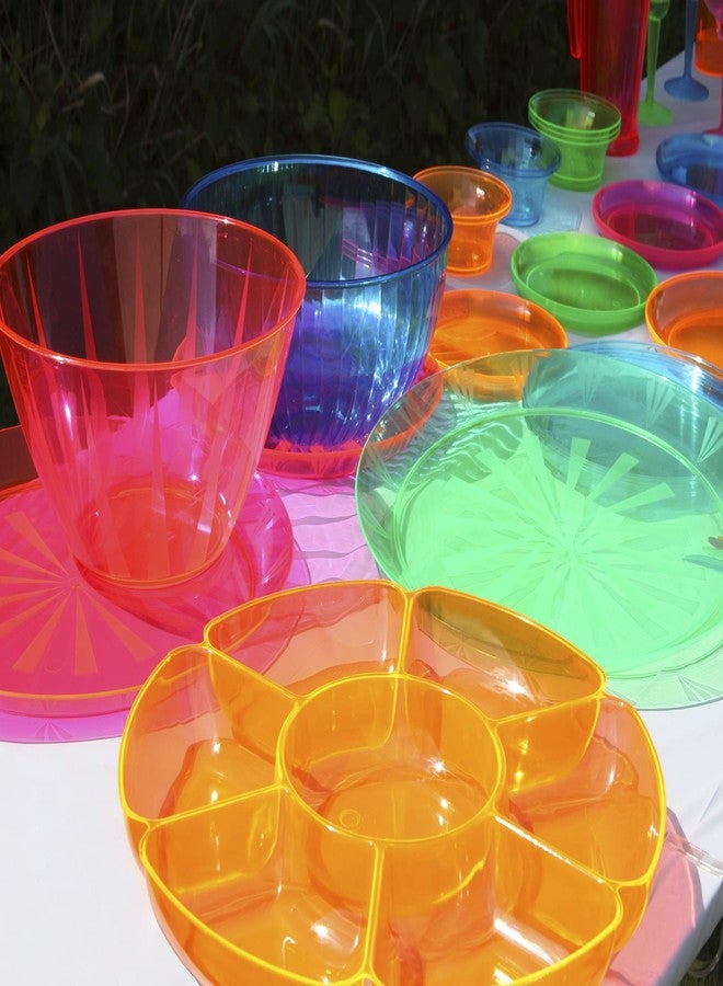 Party Essentials Hard Plastic 24-Ounce Small Serving Bowls, Neon Orange, 6-Count - Image 4