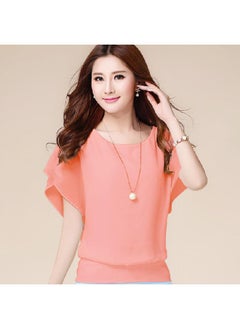 Spring And Summer New Large Size Women's Clothing Chubby Girl Summer Short-sleeved Women's T-shirt Loose Slimming Chiffon Shirt Top For Women