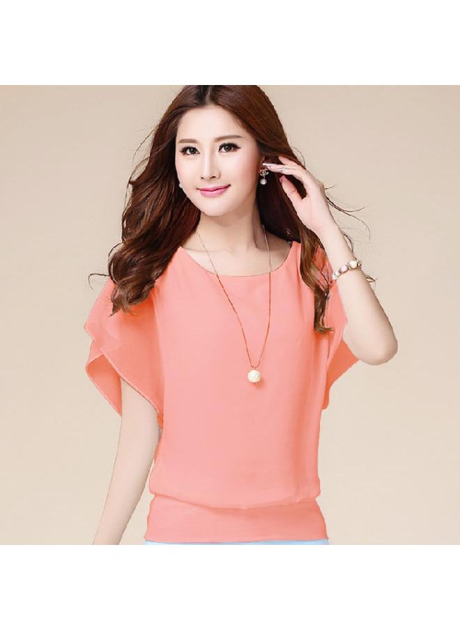 Generic - Spring And Summer New Large Size Women's Clothing Chubby Girl Summer Short-sleeved Women's T-shirt Loose Slimming Chiffon Shirt Top For Women - Image 1