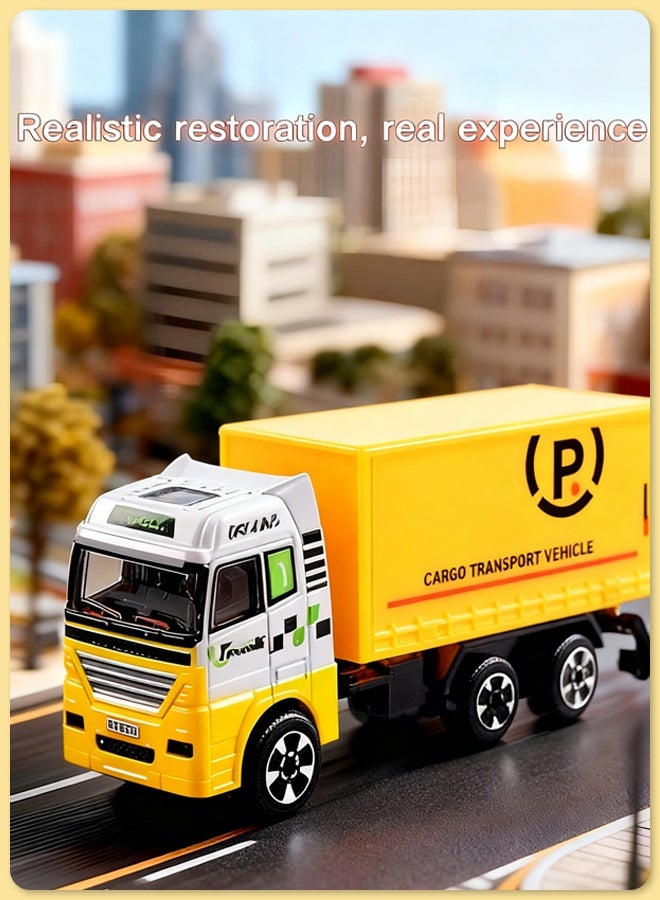 Quivlox Kids Express Delivery Truck Toy,Delivery Truck Toy with Container,Alloy Fire Fighting Toys,Role-playing Toys,Inertia-driven Delivery Truck Toy,Toys That Help Children Develop Problem-solving Skills,Transport Truck and Engineering Vehicle Toys - Image 3