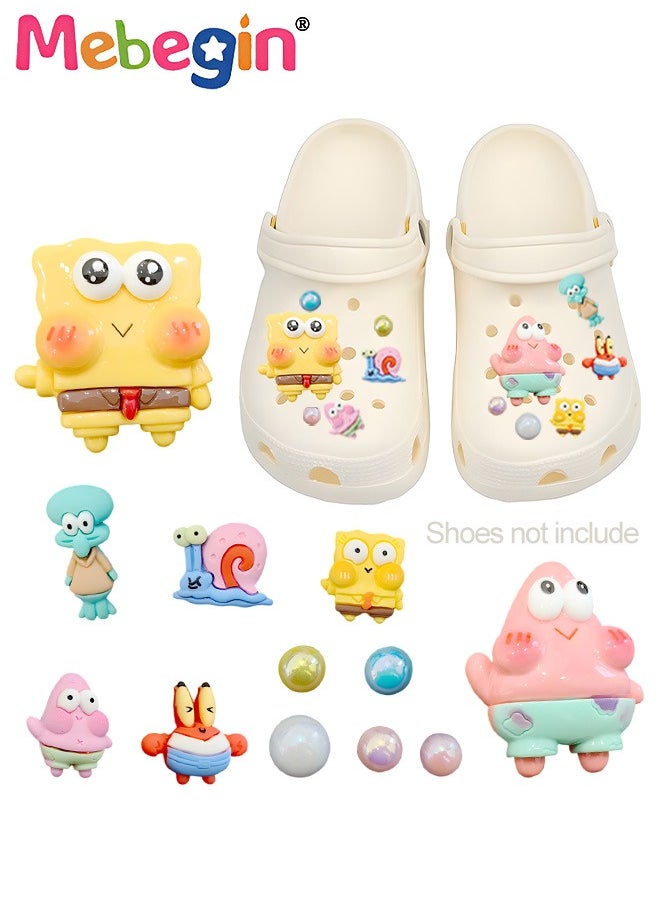 MEBEGIN 12 Pieces 3D Cartoon for Crocs Footwear, Adorable Accessories Set for Shoes, DIY Matching Shoe Decoration, Dazzling Colorful Hole Shoe Jewelry Charms, Easy to Install and Take off(Not Incleded Shoes)  - Image 1