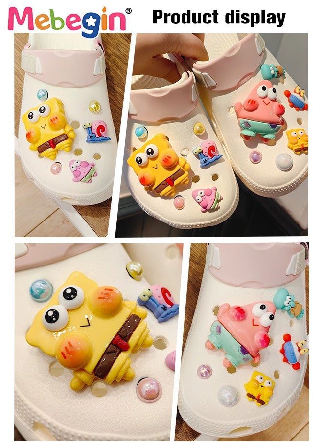 MEBEGIN 12 Pieces 3D Cartoon for Crocs Footwear, Adorable Accessories Set for Shoes, DIY Matching Shoe Decoration, Dazzling Colorful Hole Shoe Jewelry Charms, Easy to Install and Take off(Not Incleded Shoes)  - Image 3