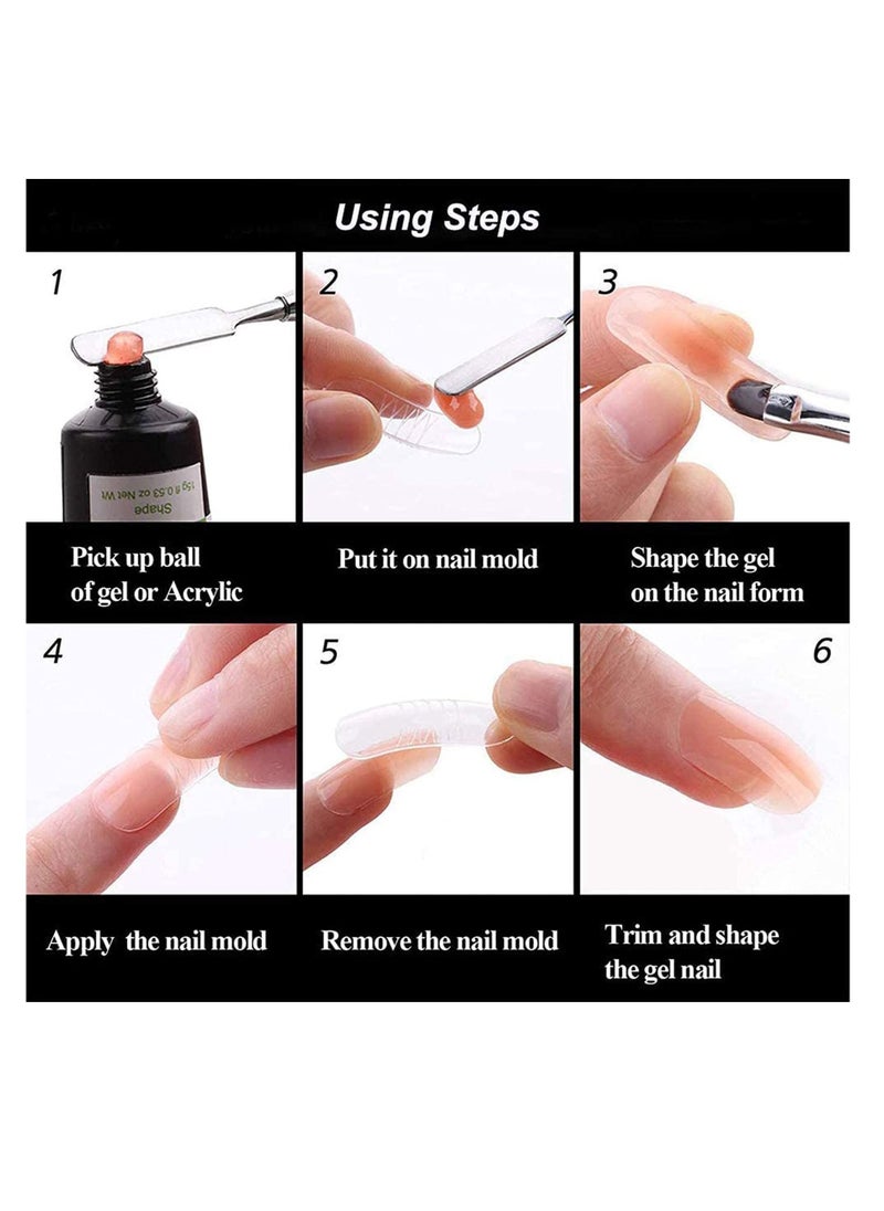 Double Ended Nail Art Brushes, Poly Gel Brush and Picker, 2 in 1 Designs, Manicure Care Tool, for Poly Gel UV Gel Acrylic Nails Extension, Nail Art Design Painting Salon and DIY(Pink)