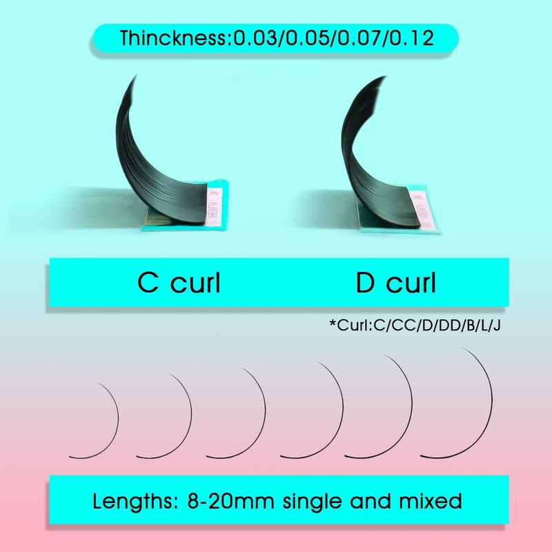 VAVALASH Cashmere Easy Fan Lashes 0.03 0.05 0.07 C/CC/D/DD Volume Lash Extensions 8MM-20MM Matte Black Self Fanning Eyelash Extensiones, Professional Supplies for Lash Artists (D-0.07,14mm) - Image 4