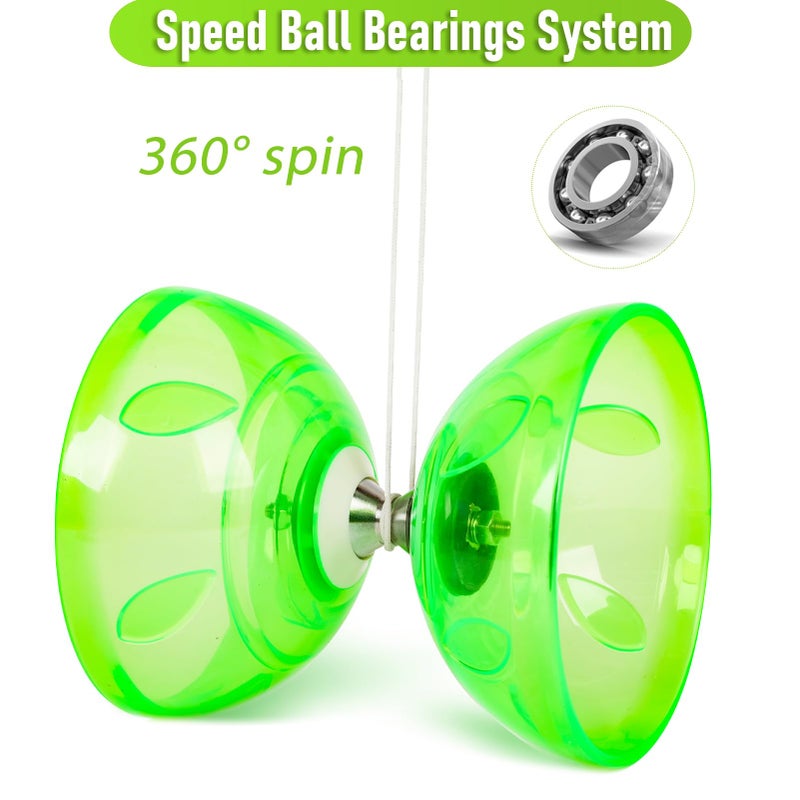 BODY RHYTHM BodyRhythm Five Bearings Chinese Diabolo Yoyo Set with Fiberglass Sticks, Adjustable Strings for All Ages - Best for Fitness and Tricks (Blue) - Image 4