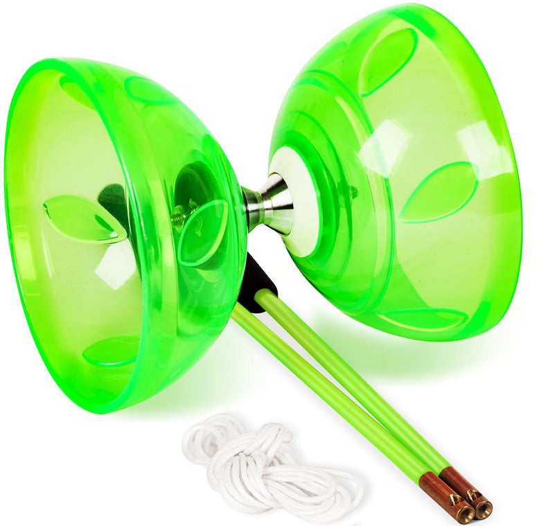 BODY RHYTHM BodyRhythm Five Bearings Chinese Diabolo Yoyo Set with Fiberglass Sticks, Adjustable Strings for All Ages - Best for Fitness and Tricks (Blue) - Image 1