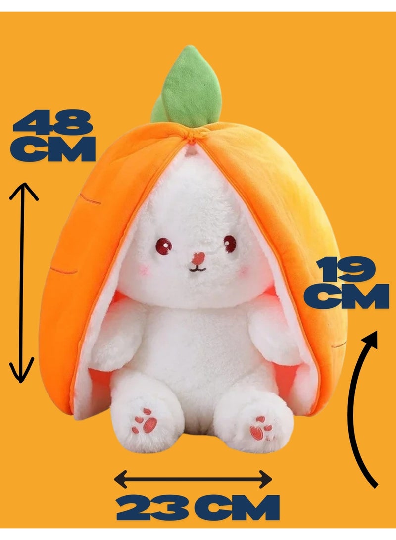 F.A.M.S Carrot Bunny Plush Toy 48cm Soft Stuffed Rabbit with Breathing Light and Relaxing Music Sleep Aid Night Light Soothing Sound Machine for Kids Bedroom and Everyday Use - Image 5