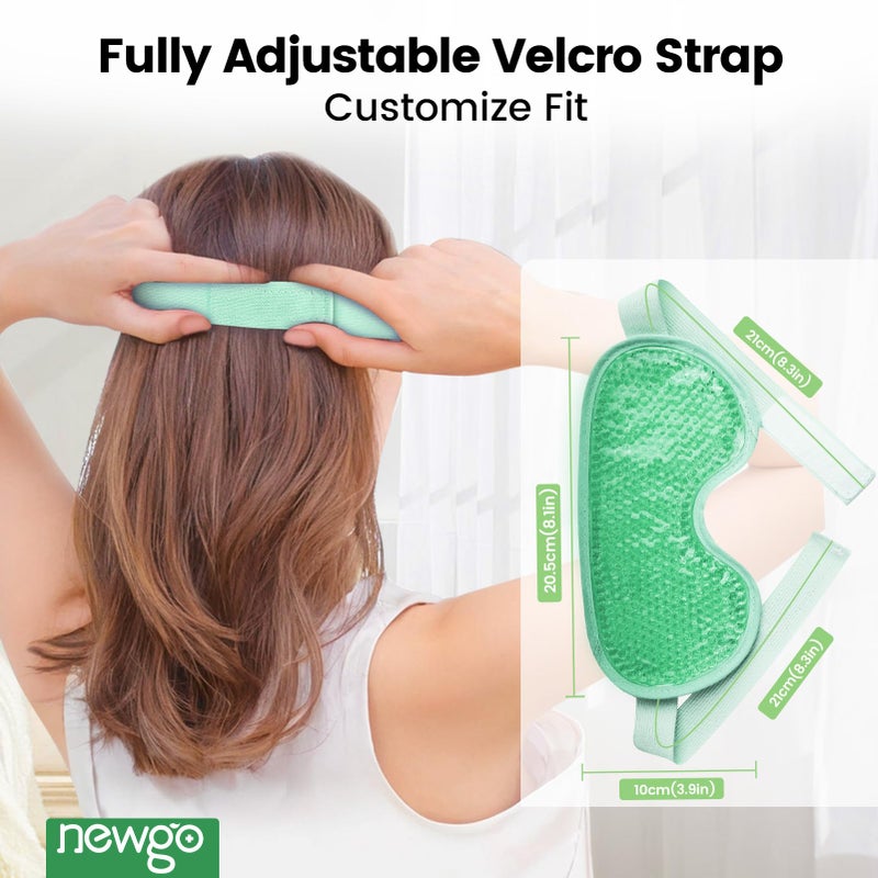 NEWGO Cooling Eye Mask for Puffy Eyes, Cold Eye Mask Eye Ice Pack for After Eyes Surgery, Tension Stress Relief, Itchy Eyes, Headaches, Dark Circles - Blue (Green) - Image 5