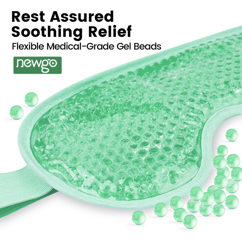 NEWGO Cooling Eye Mask for Puffy Eyes, Cold Eye Mask Eye Ice Pack for After Eyes Surgery, Tension Stress Relief, Itchy Eyes, Headaches, Dark Circles - Blue (Green) - Image 4