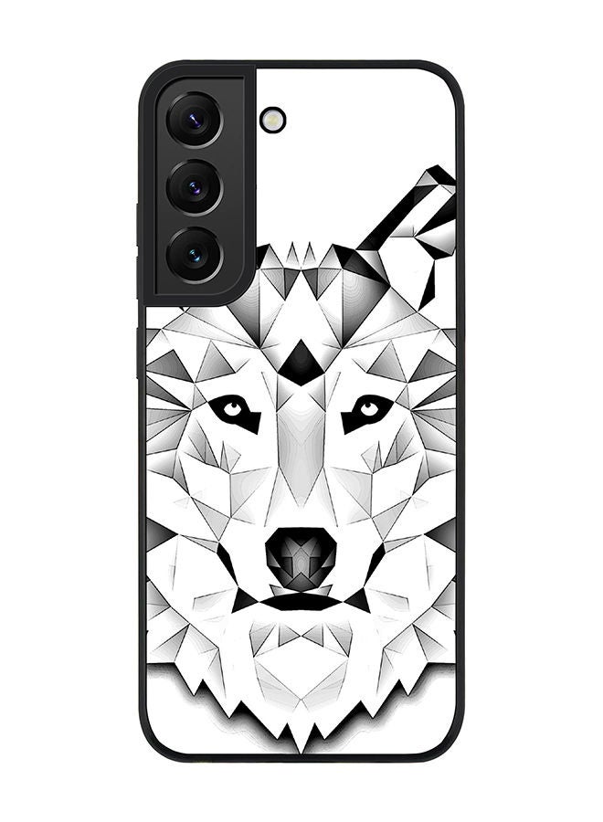 Stylizedd Rugged Black edge case for Samsung Galaxy S21 FE 5G Slim fit Soft Case Flexible Rubber Edges Anti Drop TPU Gel Thin Cover - Poly Wolf - Image 1