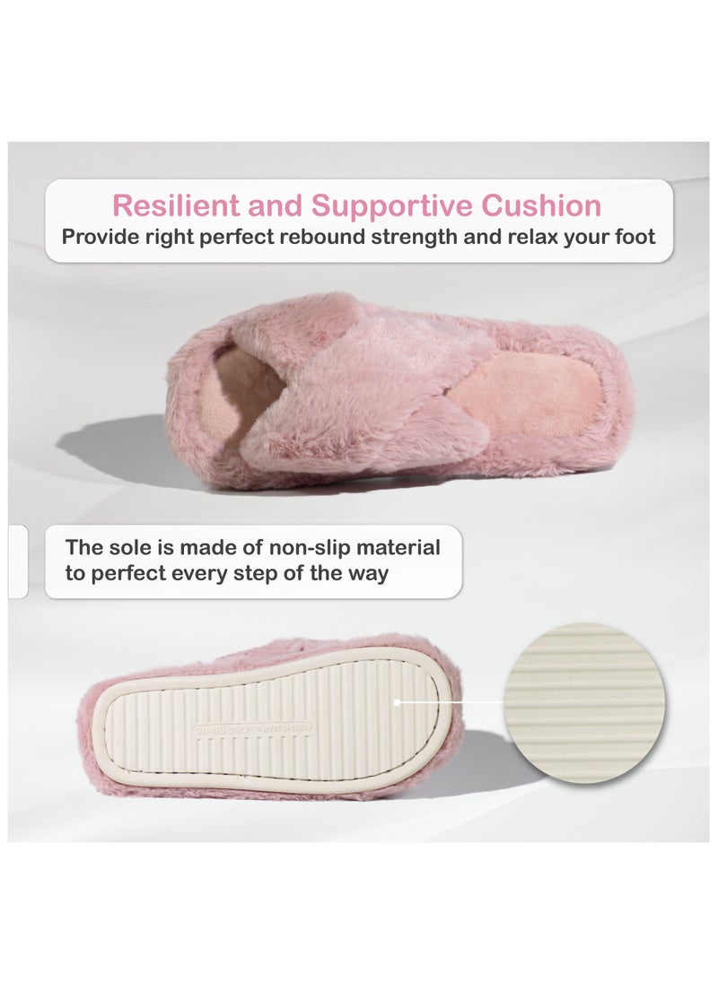Mon Ami Women Home Slippers, Memory Foam, Soft and Cozy Open Toe Home Shoes  - Image 3