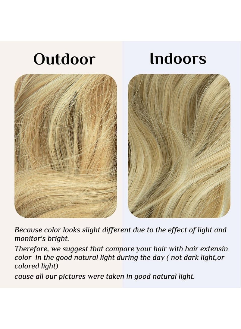 إستيل وصلات شعر أشقر طبيعي تاج سلكي اصطناعي مموج مجعد آدمي للنساء ألياف مقاومة للحرارة غير مرئية 36 سنتيمتر - Image 4