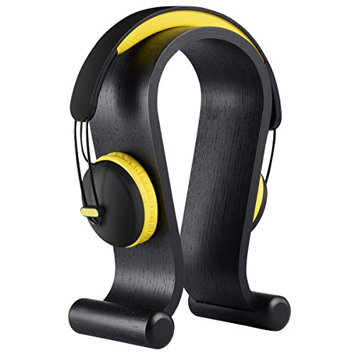 SAMDI Wood Headphone Stand Headset Stand Headphone Holder Universal Gaming Headset Holder - Oak Wood - Image 1