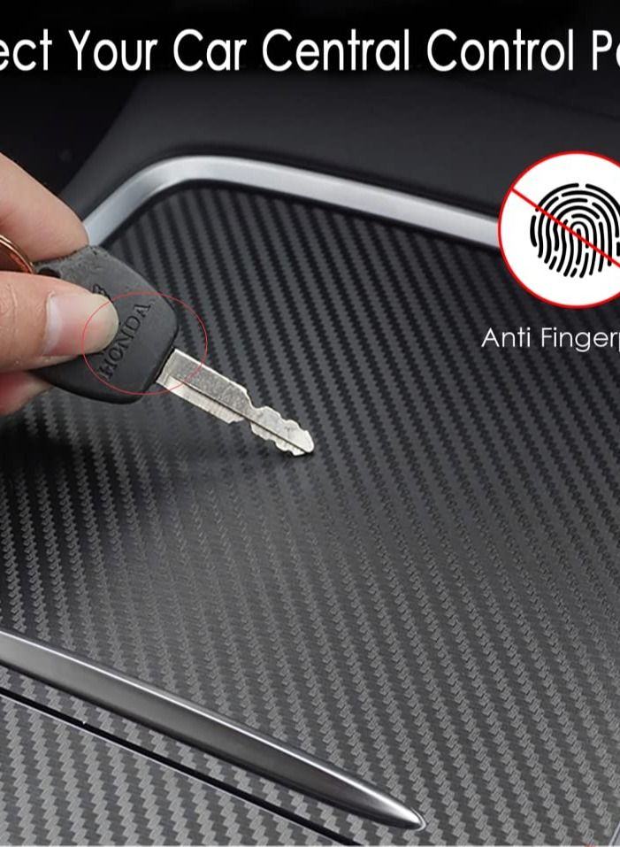 SYOSI Center Console Wrap Kit for Tesla Model 3 / Model Y 2021 Matte Black Console Cover Interior Trim Wrap Kit for Tesla 2021 Accessories (Matte Carbon Fiber) - Image 3