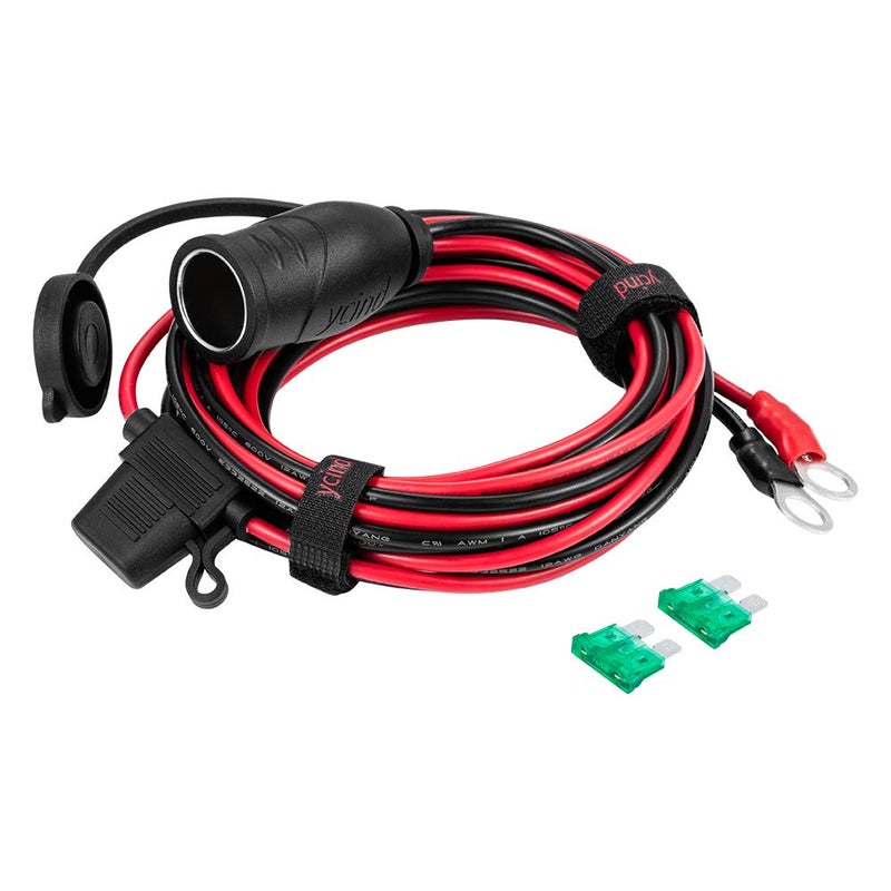 YCIND 38 Ring Eyelet Terminal to Female Cigarette Lighter Socket Battery Boost Cable Heavy Duty 30A Fuse 12V24V 12AWG Cord 6Ft - Image 2