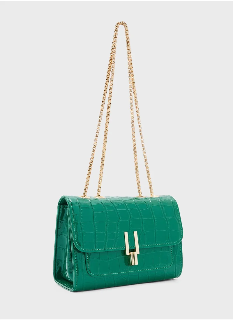 ايلا Croc Detail Mini Crossbody Bag