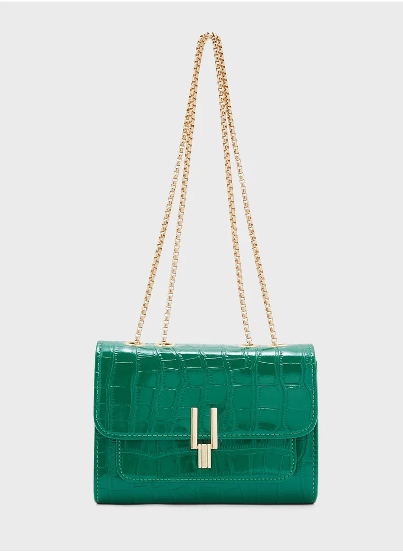 ايلا Croc Detail Mini Crossbody Bag