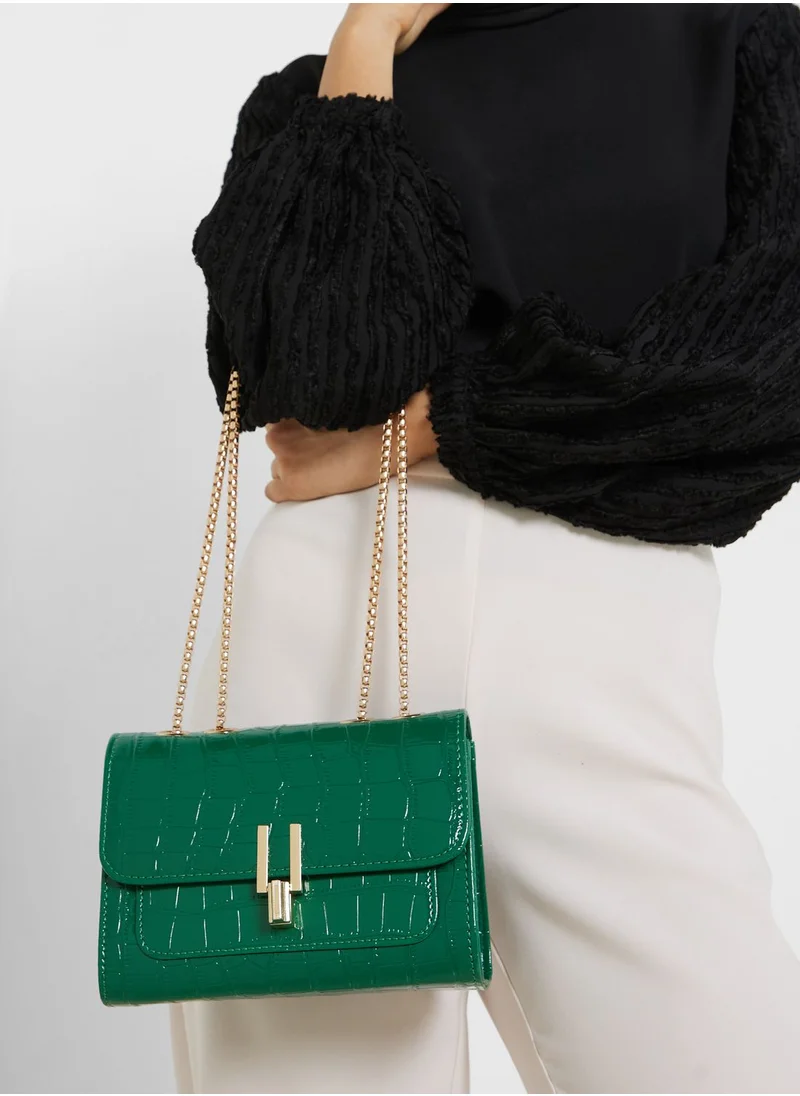 ايلا Croc Detail Mini Crossbody Bag