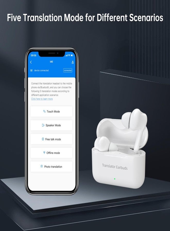 Wooask M6 Language Translator Earbuds 74 Languages & 70 Accents Online and Offline 97% High Accuracy Works with iOS & Android Devices(Online) - Image 4