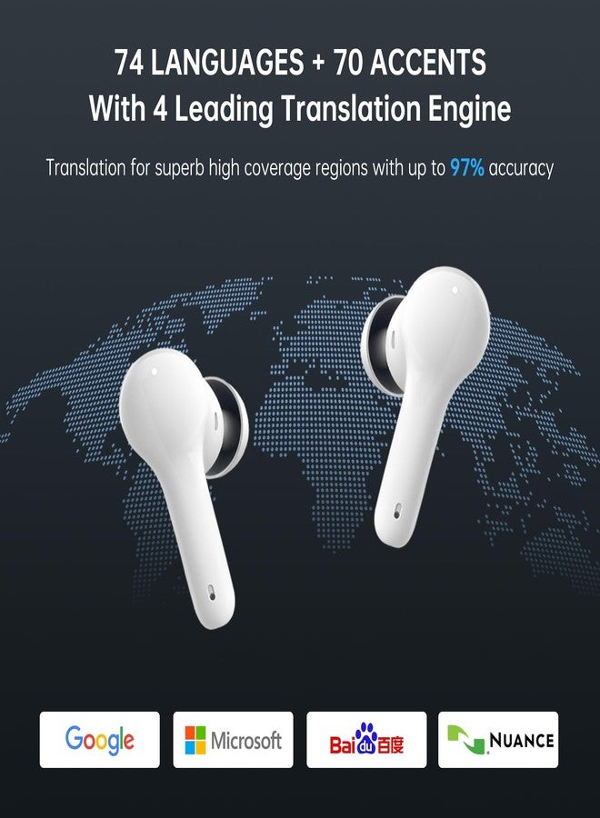 Wooask M6 Language Translator Earbuds 74 Languages & 70 Accents Online and Offline 97% High Accuracy Works with iOS & Android Devices(Online) - Image 2