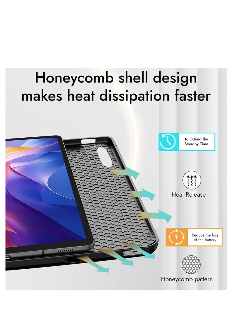 Cover for Redmi Pad 2 11 inch Cover Case with Pencil Holder  Trifold Flip Stand Cover Case for Redmi Pad 2 Cover 11 inch Tablet Auto Sleep/Wake Support  Black - Image 3