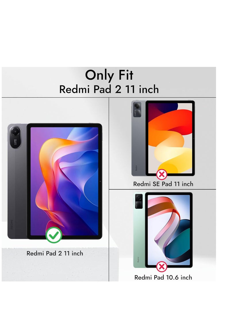 Cover for Redmi Pad 2 11 inch Cover Case with Pencil Holder  Trifold Flip Stand Cover Case for Redmi Pad 2 Cover 11 inch Tablet Auto Sleep/Wake Support  Black - Image 4