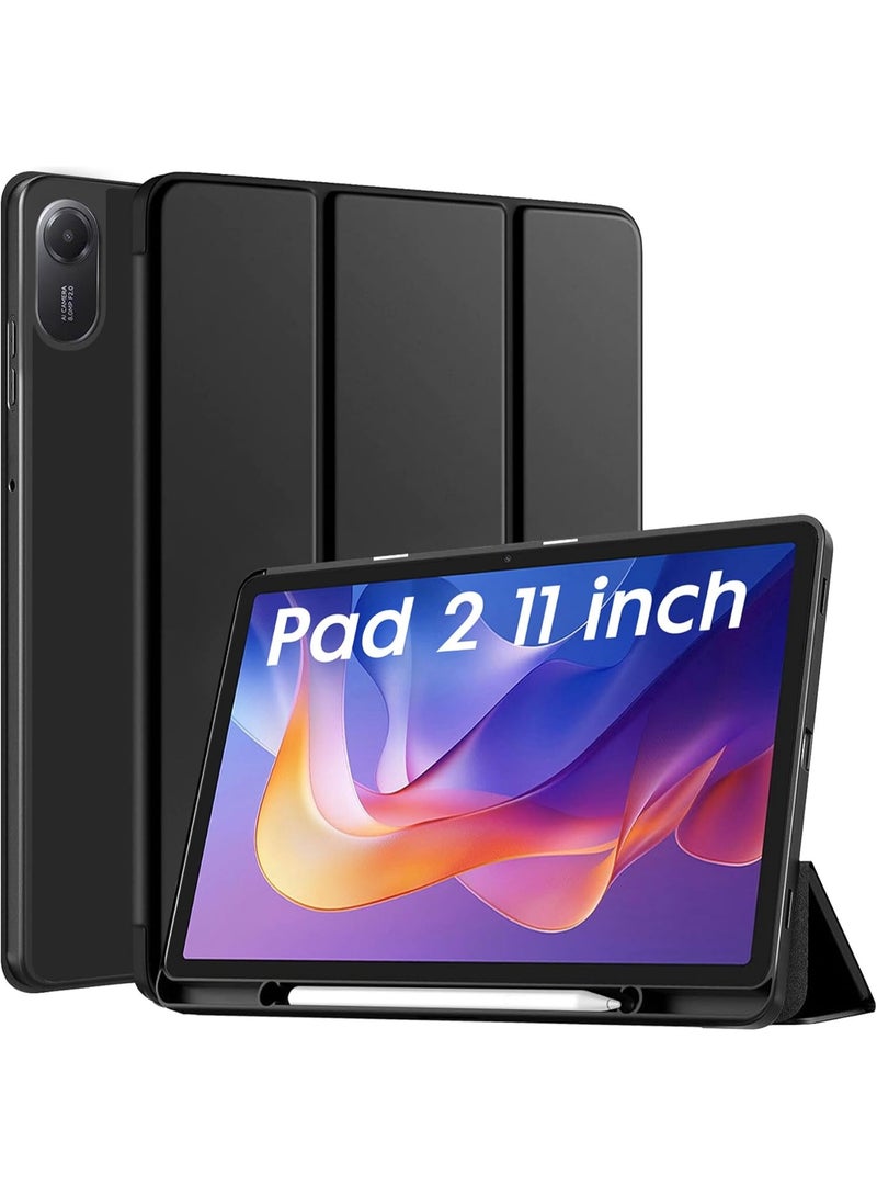 Cover for Redmi Pad 2 11 inch Cover Case with Pencil Holder  Trifold Flip Stand Cover Case for Redmi Pad 2 Cover 11 inch Tablet Auto Sleep/Wake Support  Black