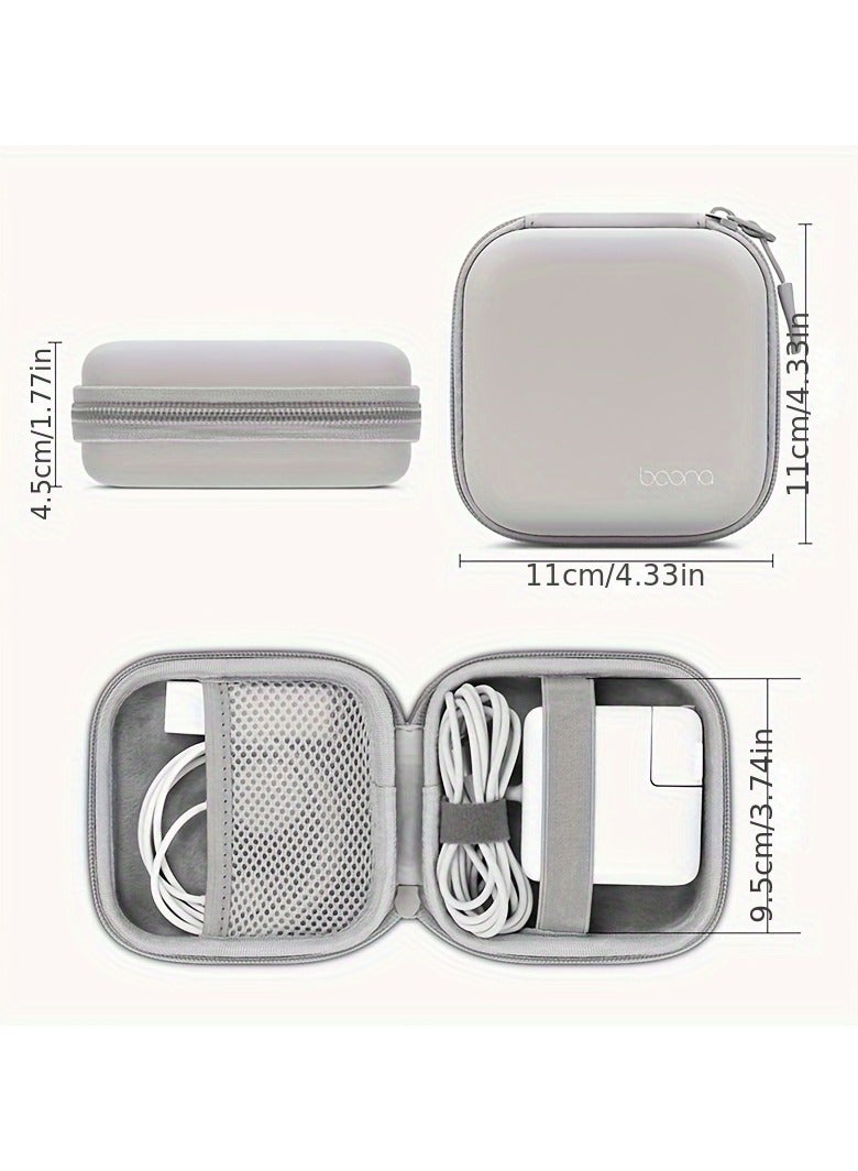 Premium PU Leather Charger Organizer - Portable Multi-Device Storage Case for Apple Chargers, Laptop Cables  Power Accessories - Image 3