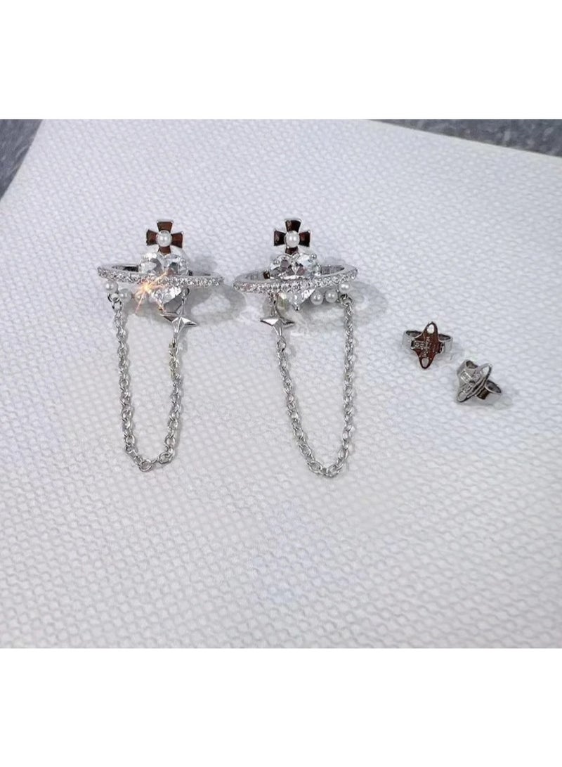 Earrings all copper gold-plated, fashionable, generous, and beautiful