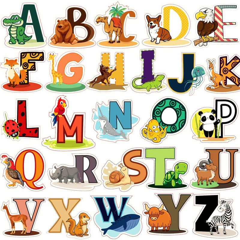 ديكوش ملصقات جدارية على شكل حروف أبجدية من DEKOSH - ملصقات حائط ملونة ABC لغرفة لعب رياض الأطفال وحضانة الأطفال - Image 1