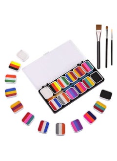 DMG TECH DMG Face Body Paint Kits, 30 Color Face Paint Kit, Professional Quality Palette Body Face Paint Supplies with 3 Brushes and 6 Sheet Face Paint Stencil  - Image 2