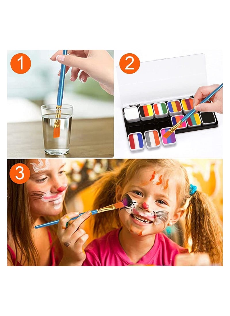 DMG TECH DMG Face Body Paint Kits, 30 Color Face Paint Kit, Professional Quality Palette Body Face Paint Supplies with 3 Brushes and 6 Sheet Face Paint Stencil  - Image 4