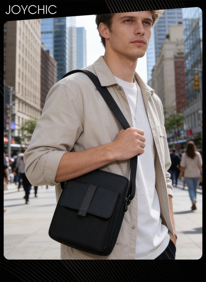 Joychic حقيبة كتف بلون موحد للرجال - Image 1
